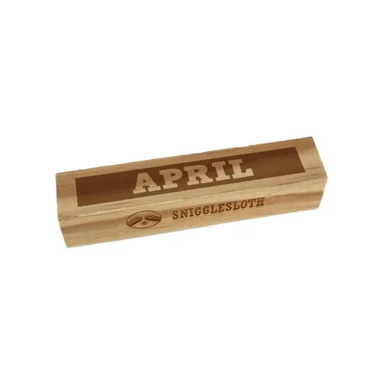 Month April Bold Rectangle Rubber Stamp for Stamping Crafting {7}