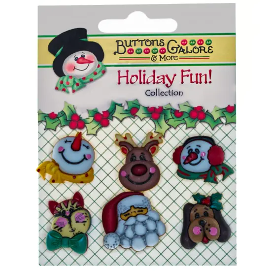 Buttons Galore Novelty Christmas Buttons for Sewing and Crafts - Santa & Friends - 18 Buttons {2}