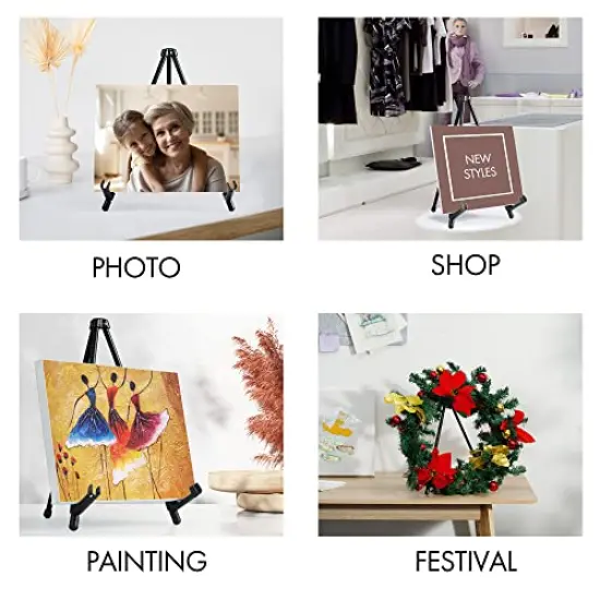 14'' Tabletop Instant Display Easel, Black Steel Table Top Easels for Display, Tripod for Canvas, Paintings, Signs, Posters {5}