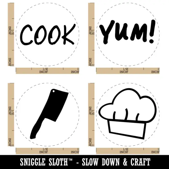 Cooking Chef Cook Hat Food Butcher Knife Rubber Stamp Set for Stamping Crafting Planners {1}