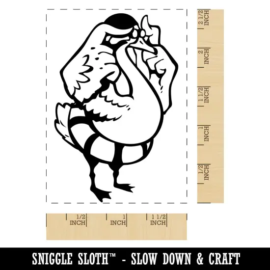Swimming Swan Goggles Pool Float 12 Days of Christmas Rectangle Rubber Stamp for Stamping Crafting {1}