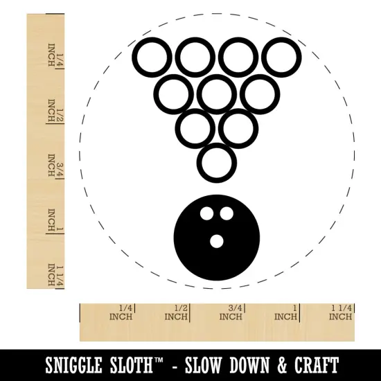Bowling Ball Rolling Towards Pins Rubber Stamp for Stamping Crafting Planners {1}