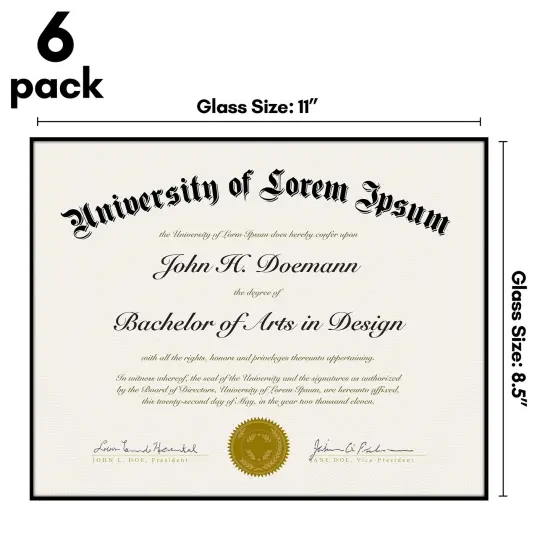 Americanflat Front Loading Picture Frame Set - Set of 6- Multi Picture Frames - Perfect for Photos and Wall Decor - Shatter Resistant Glass - Hanging Hardware with Snap-Out Easel {2}