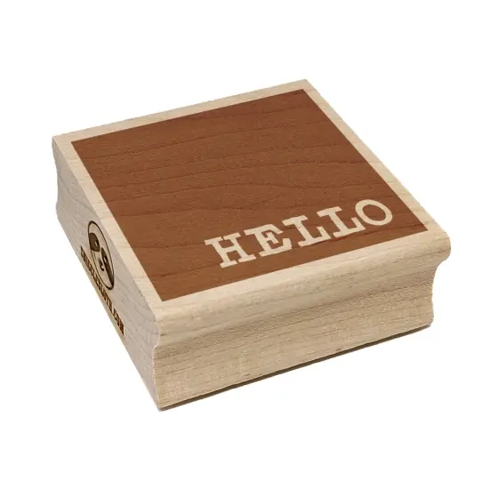 Hello Reversed Text in Box Square Rubber Stamp for Stamping Crafting {7}