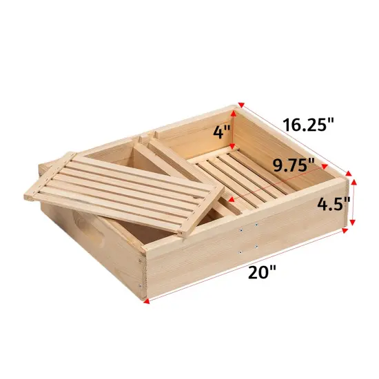 Stoney Acres Beekeeping Top Feeder, with Floats, for 10 Frame Beehive, Assembled Pine Wood , Amish Made {6}