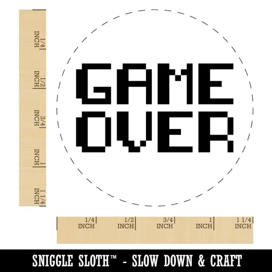 Pixel Video Game Over Text Rubber Stamp for Stamping Crafting Planners {1}
