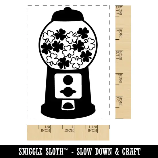 Shamrock Gumball Machine St. Patrick's Day Rectangle Rubber Stamp for Stamping Crafting {1}