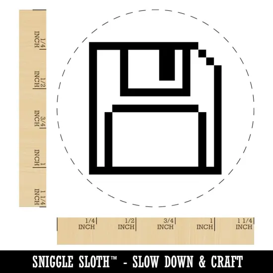 Pixel Save Floppy Disk Icon Rubber Stamp for Stamping Crafting Planners {1}