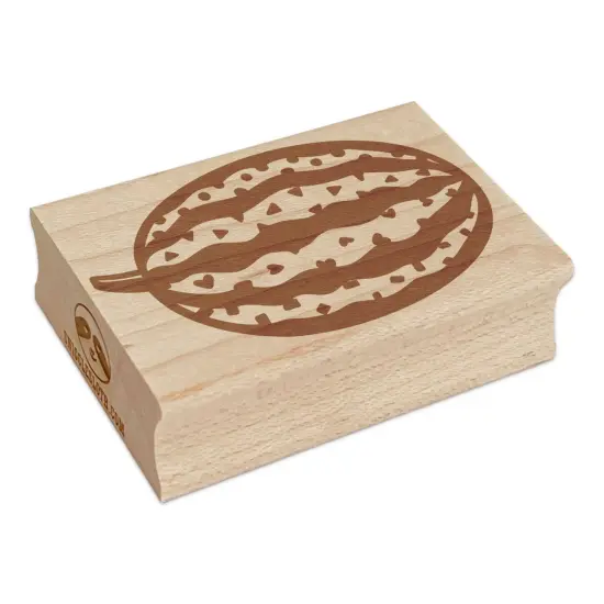 Watermelon with Patterned Details Rectangle Rubber Stamp for Stamping Crafting {7}