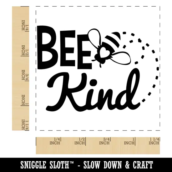 Bee Kind Honey Insect Square Rubber Stamp for Stamping Crafting {1}