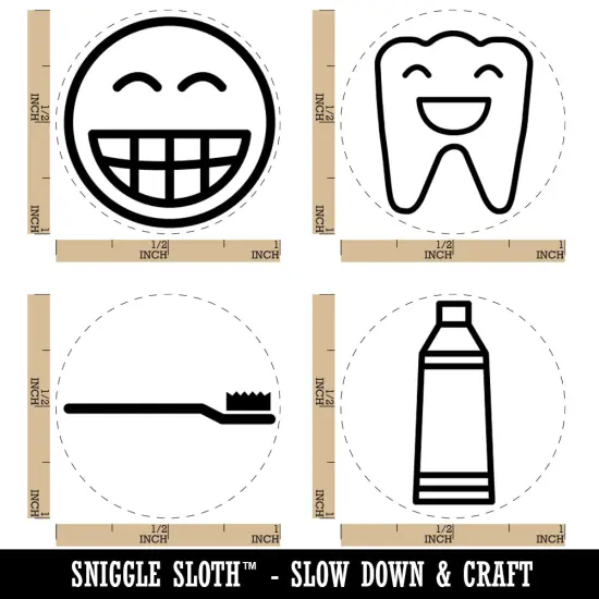 Dentist Dental Tooth Care Toothpaste Toothbrush Rubber Stamp Set for Stamping Crafting Planners {1}