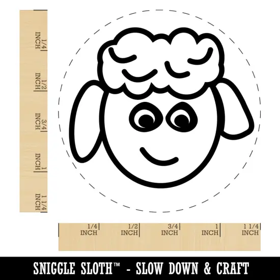 Sheep Face Doodle Rubber Stamp for Stamping Crafting Planners {1}