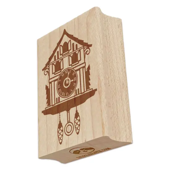 Cuckoo Clock German Black Forest House Rectangle Rubber Stamp for Stamping Crafting {2}