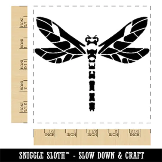 Damselfly Dragonfly Winged Insect Bug Square Rubber Stamp for Stamping Crafting {1}