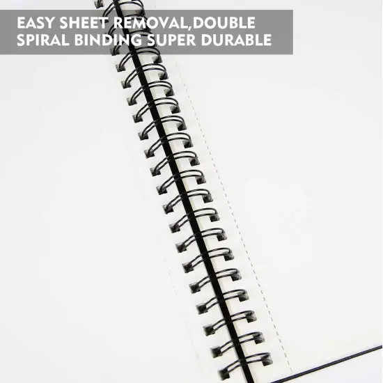 8.5"x11" Hardbound Sketch Book, Double-Sided Hardcover Sketchbook, Spiral Sketch Pad, Durable Acid Free Drawing Art Paper for Kids & Adults {6}