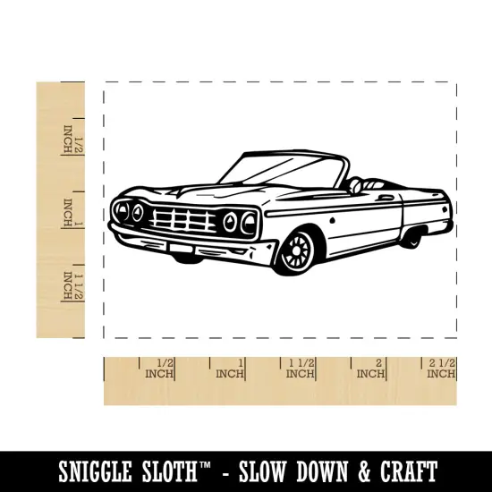 Lowrider Classic Vintage Car Rectangle Rubber Stamp for Stamping Crafting {1}