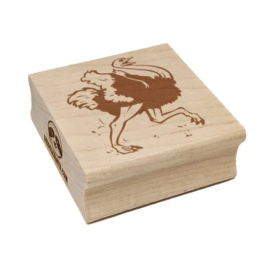Running Ostrich Giant Bird Square Rubber Stamp for Stamping Crafting {7}