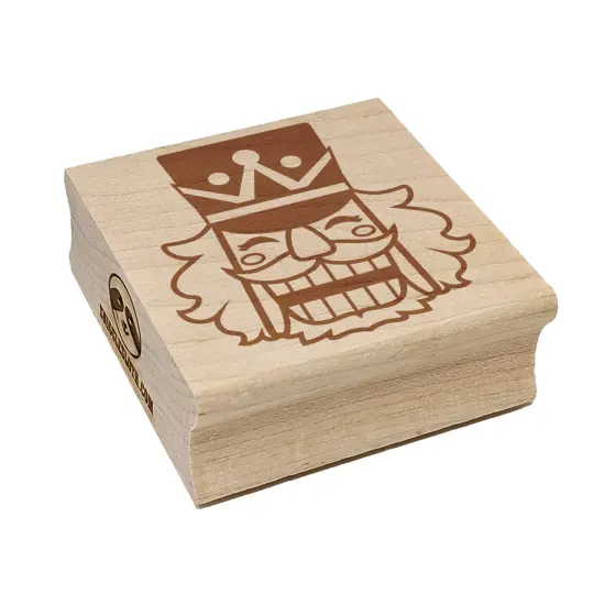Happy Smiling Christmas Nutcracker Face Square Rubber Stamp for Stamping Crafting {7}