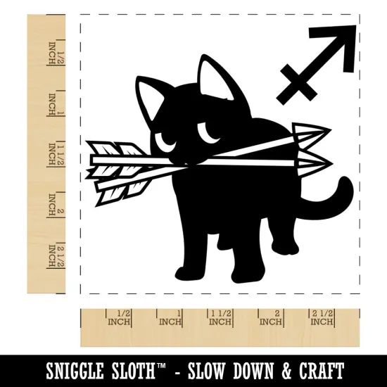Astrological Cat Sagittarius Horoscope Zodiac Sign Square Rubber Stamp for Stamping Crafting {1}