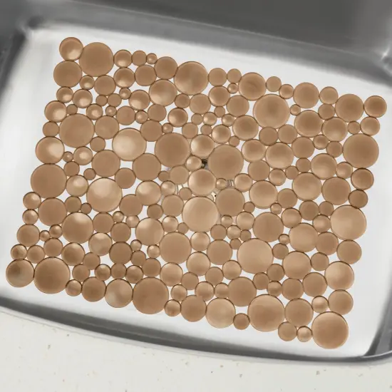 mDesign Plastic Kitchen Sink Protector Set, Bubble Design, Set of 3 {2}