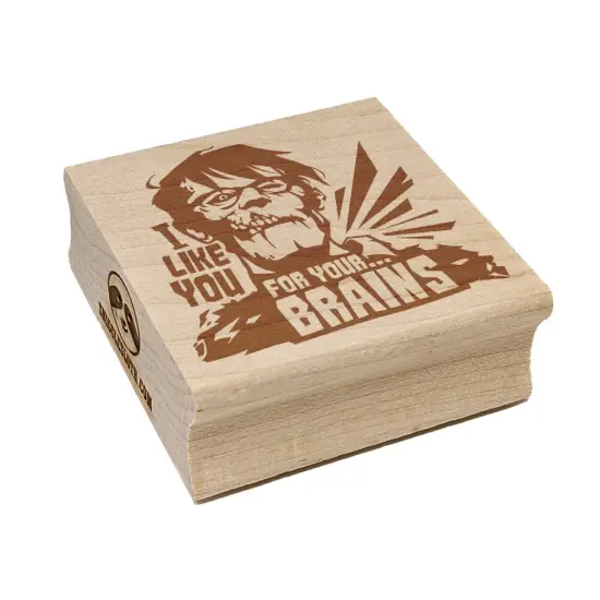 Zombie I Like You For Your Brains Square Rubber Stamp for Stamping Crafting {7}