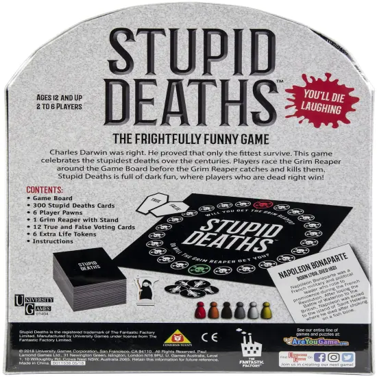 University Games Stupid Deaths Board Game {3}