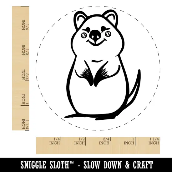 Cheerful Standing Quokka Rubber Stamp for Stamping Crafting Planners {1}