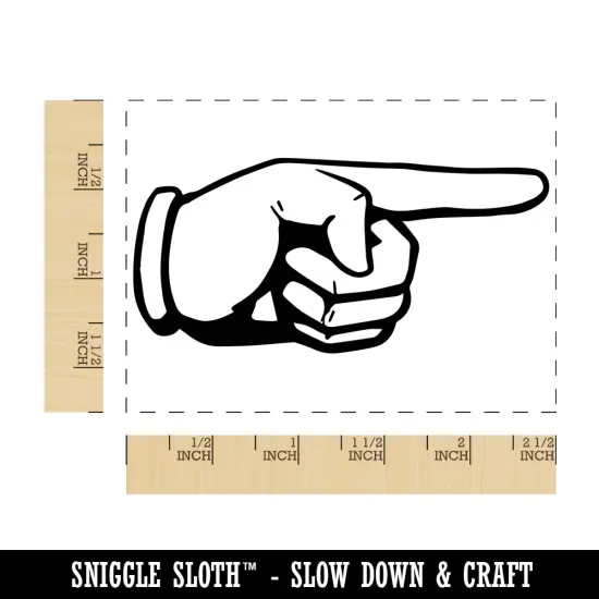 Finger Pointing Gloved Hand Rectangle Rubber Stamp for Stamping Crafting {1}