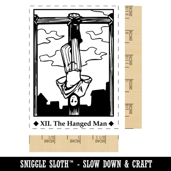 Tarot The Hanged Man Card Major Arcana Rectangle Rubber Stamp for Stamping Crafting {1}