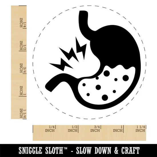 Stomach Ache Pain Anatomy Organ Body Part Rubber Stamp for Stamping Crafting Planners {1}