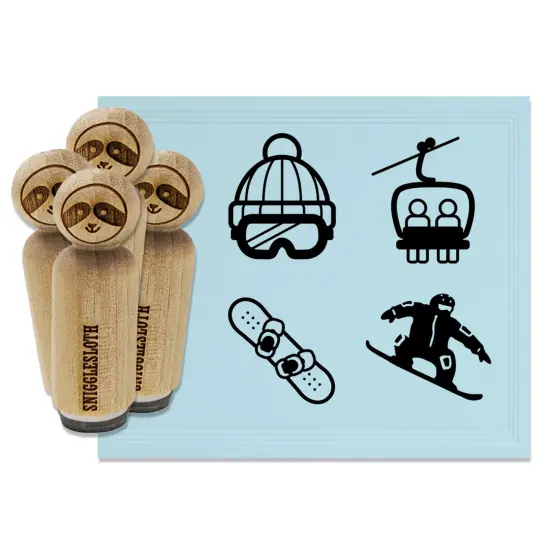 Snowboarding Extreme Snowboarder Snowboard Rubber Stamp Set for Stamping Crafting Planners {2}