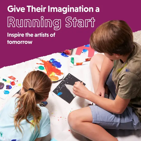 Acrylic Paint Set for Adults and Kids - 12 Pack of 12mL Paints with 12 Art Brushes & 4 Canvases, Non-Toxic Craft Paint for Easter Eggs, Ceramic Rock Paint - Art Supplies {5}