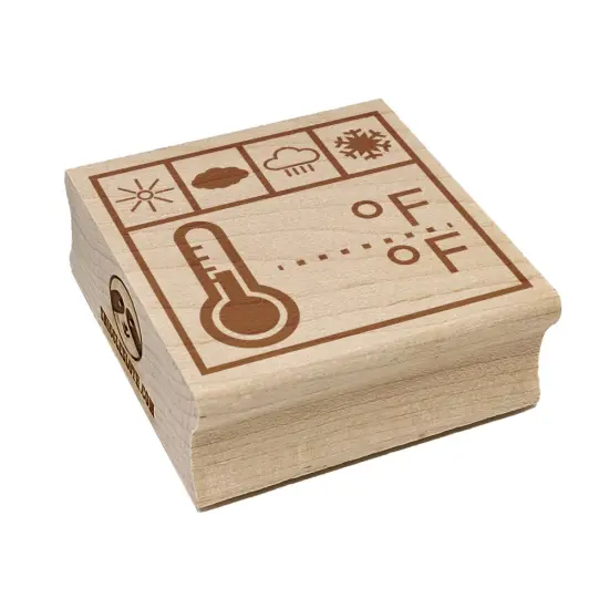 Weather Tracker Log Symbols Square Rubber Stamp for Stamping Crafting {2}