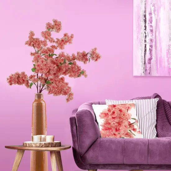 3-Pack Pink Cherry Blossom Stems - Silk Flowers for Elegant Floral Arrangements, Bouquets & Home Decor, Perfect for Weddings & Events, Floral Home by Artificial Flowers {4}