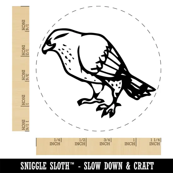 Standing Hawk Falcon Bird of Prey Rubber Stamp for Stamping Crafting Planners {1}