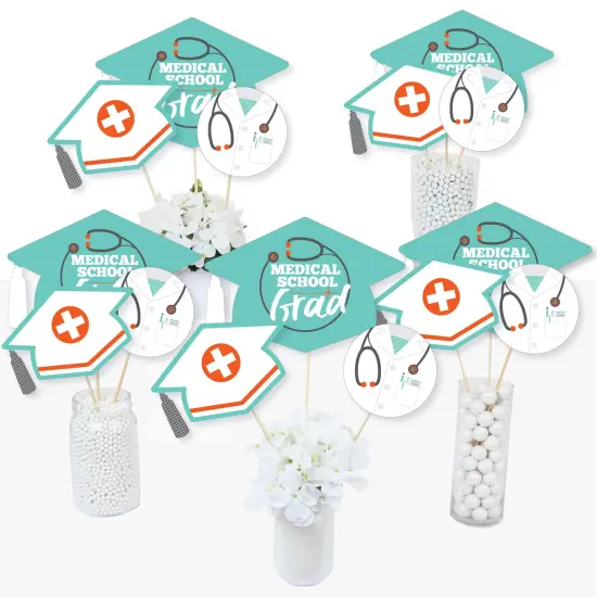 Big Dot of Happiness Medical School Grad - Doctor Graduation Party Centerpiece Sticks - Table Toppers - Set of 15 {3}