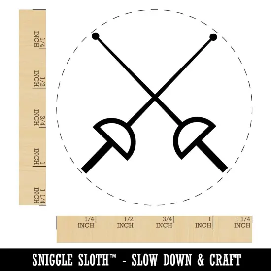 Crossed Fencing Swords Foil Rubber Stamp for Stamping Crafting Planners {1}