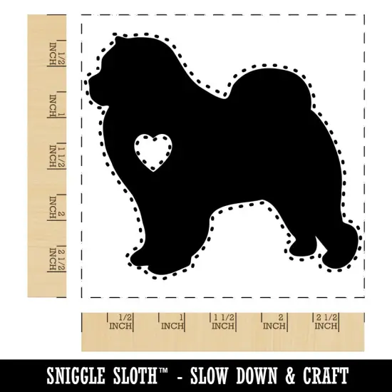 Chow Chow Dog with Heart Square Rubber Stamp for Stamping Crafting {1}