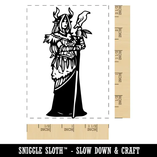 RPG Class Druid Nature Healer Rectangle Rubber Stamp for Stamping Crafting {1}