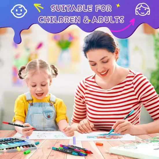 40 Color Brush Pens Set, Kids Adults Artist Fine Point Marker Pens, Watercolor Pens for Lettering, Drawing, Journaling, Note taking, Writing {2}