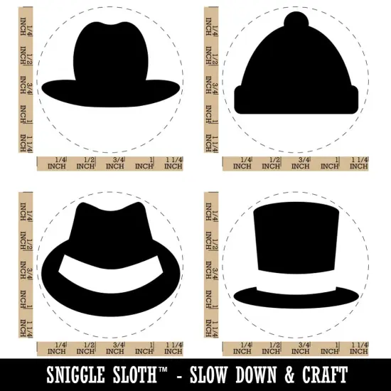 Hats Top Fedora Beanie Cowboy Rubber Stamp Set for Stamping Crafting Planners {1}