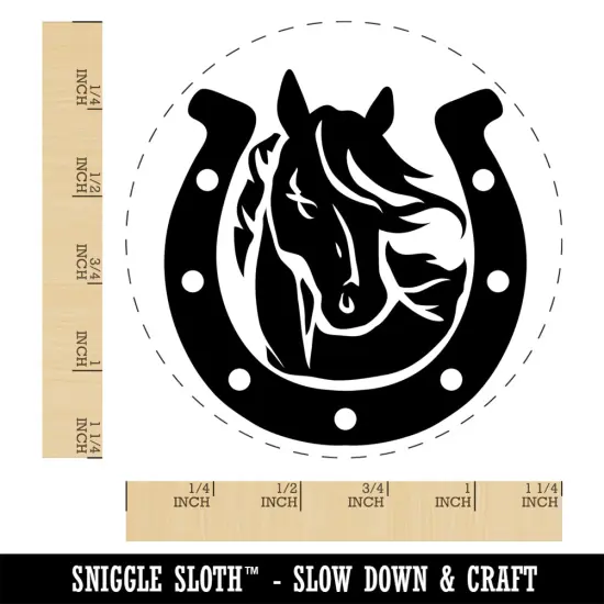 Horse in Horseshoe Rubber Stamp for Stamping Crafting Planners {1}