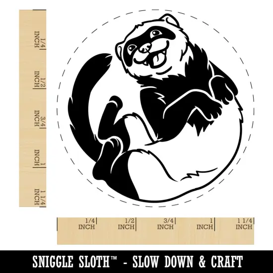 Silly Ferret on Back Rubber Stamp for Stamping Crafting Planners {1}