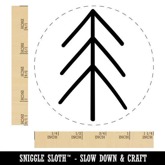 Simple Pine Tree Rubber Stamp for Stamping Crafting Planners {1}