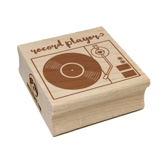 Classic Vintage Retro Record Player Square Rubber Stamp for Stamping Crafting {7}