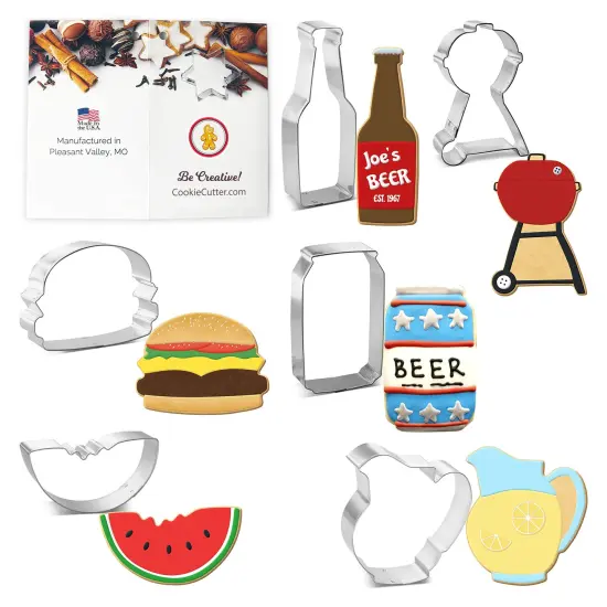 CookieCutter.com Summer Picnic BBQ Grill Cookie Cutter 6 Pc Set HS0466 - USA Made {1}