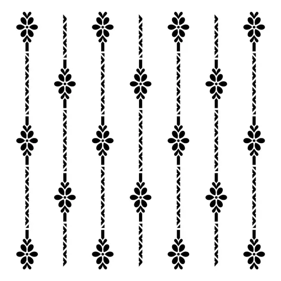 Daisy Floral Stripe Embossing 12 x 12 Stencil | FS132 by Designer Stencils | Floral Stencils | Reusable Stencils for Painting on Wood, Wall, Tile, Canvas, Paper, Fabric, Furniture, Floor | Stencil for Home Makeover {1}