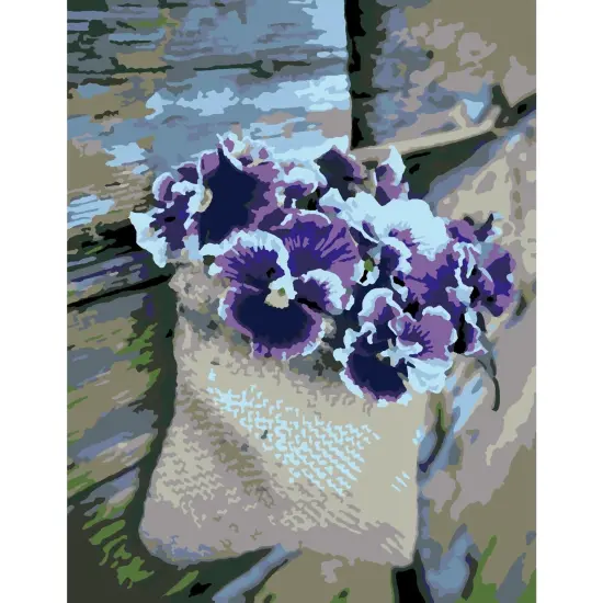Artwille DIY Paint by Numbers for Adults and Kids - Pansies {1}