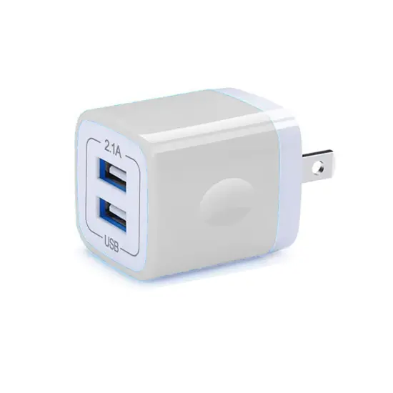 Premium PD Power Home Adapter | Max Output 2.1A & 1.0A (2 USB Port) Fast Charger | Raheev&reg; White {1}