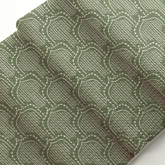 Moss Green Abstract Boho Leaf Bullet Fabric 1 yard {2}